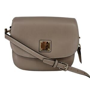 Dooney & Bourke Saddle Bag Crossbody Beige Leather Old Money Equestrian